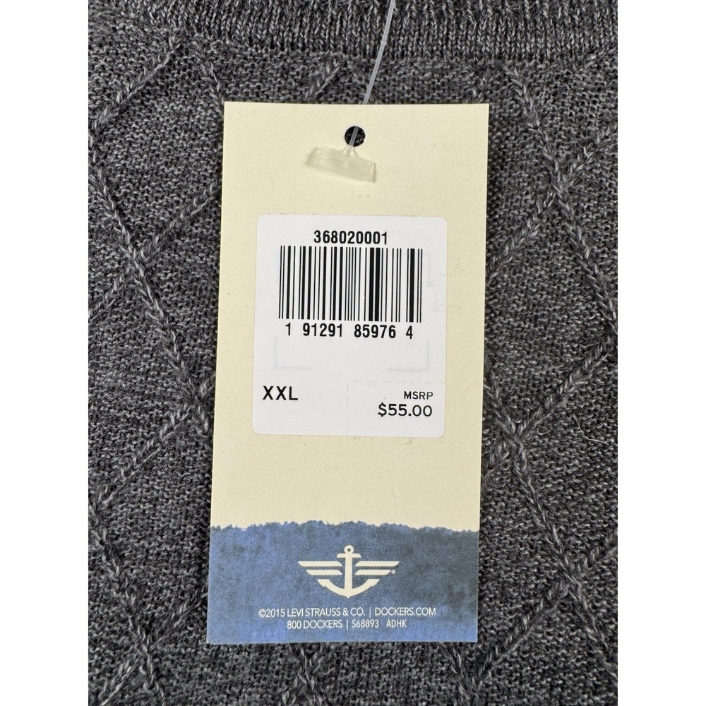 NEW Dockers‎ Mens Fisherman Style Pullover Crewneck Sweater Gray XXL - Picture 4 of 9